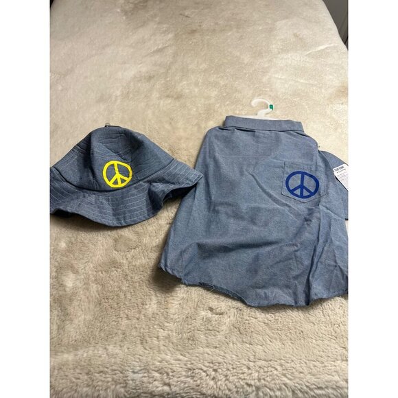 Top Paw peace sign shirt and hat dog size large - Picture 6 of 6